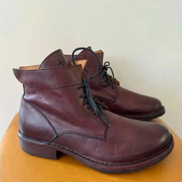 FIORENTINI+BAKER Polacchini
burgundy all Leather Ankle boots Men Size 39 - Picture 3 of 9